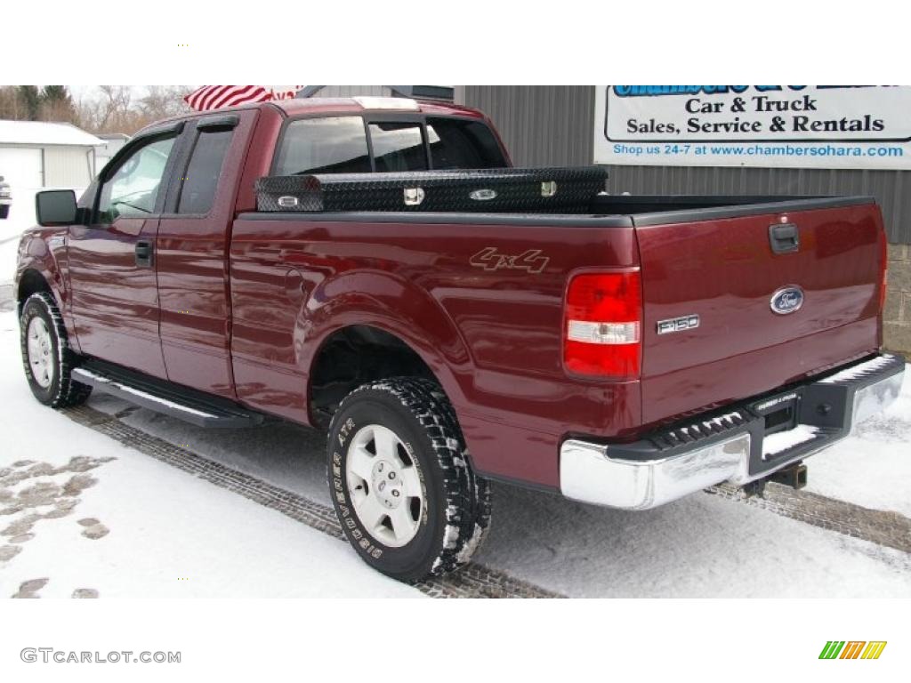 2004 F150 XLT SuperCab 4x4 - Dark Toreador Red Metallic / Tan photo #10