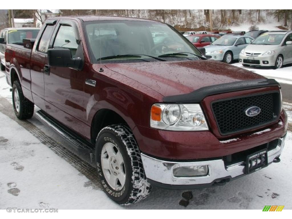 2004 F150 XLT SuperCab 4x4 - Dark Toreador Red Metallic / Tan photo #13