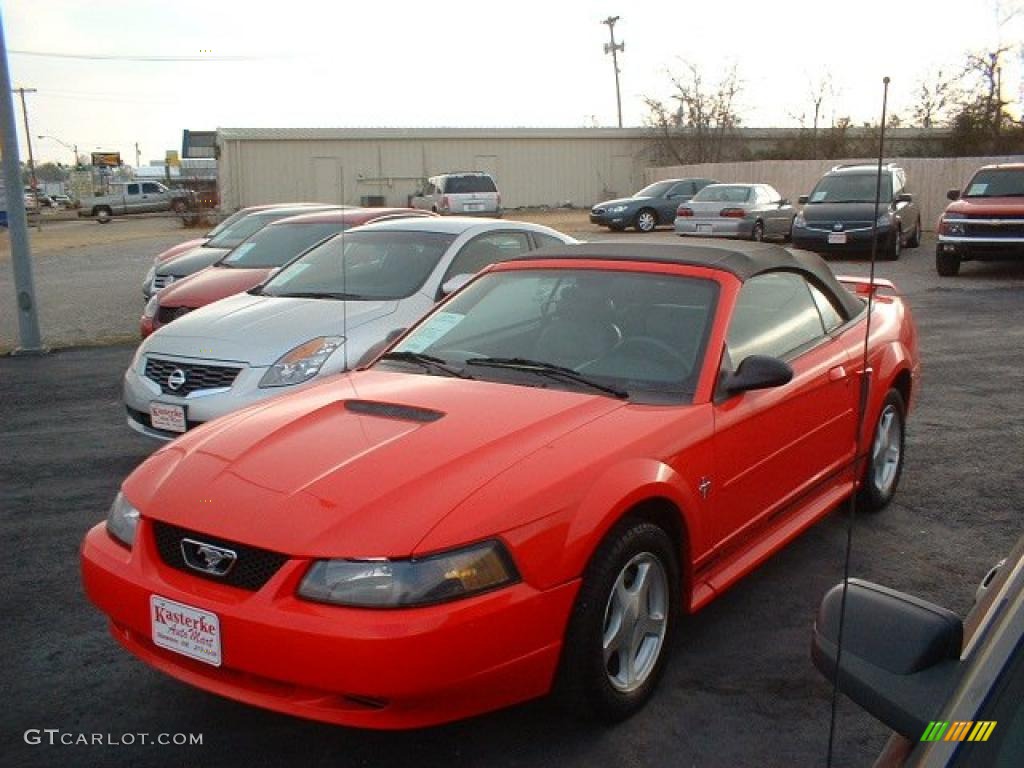 2001 Mustang V6 Convertible - Performance Red / Medium Graphite photo #3
