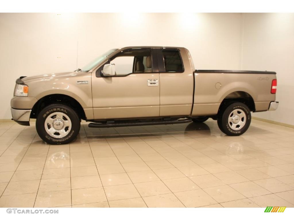 2005 F150 XLT SuperCab 4x4 - Arizona Beige Metallic / Tan photo #3