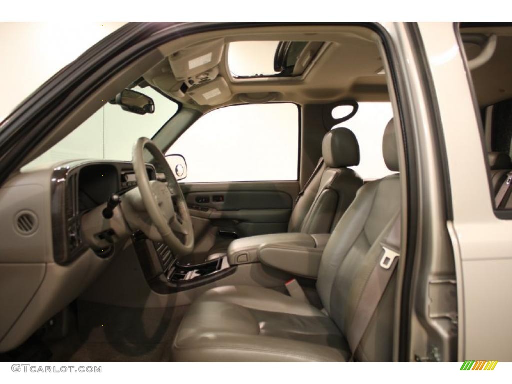 Stone Gray leather Interior 2006 GMC Sierra 1500 Denali Crew Cab 4WD Photo #44561441