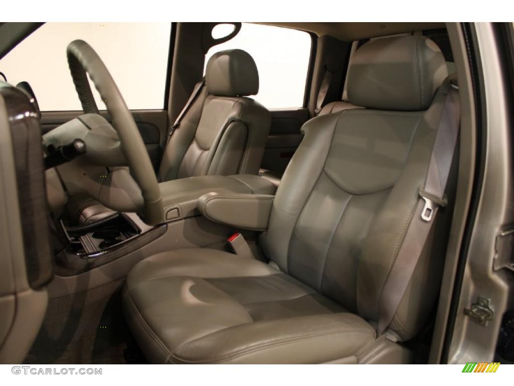 Stone Gray leather Interior 2006 GMC Sierra 1500 Denali Crew Cab 4WD Photo #44561457
