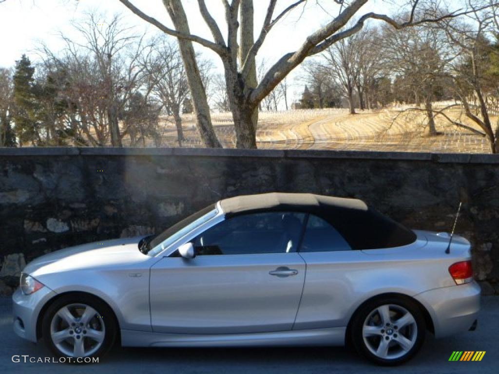 2008 1 Series 135i Convertible - Titanium Silver Metallic / Black photo #11