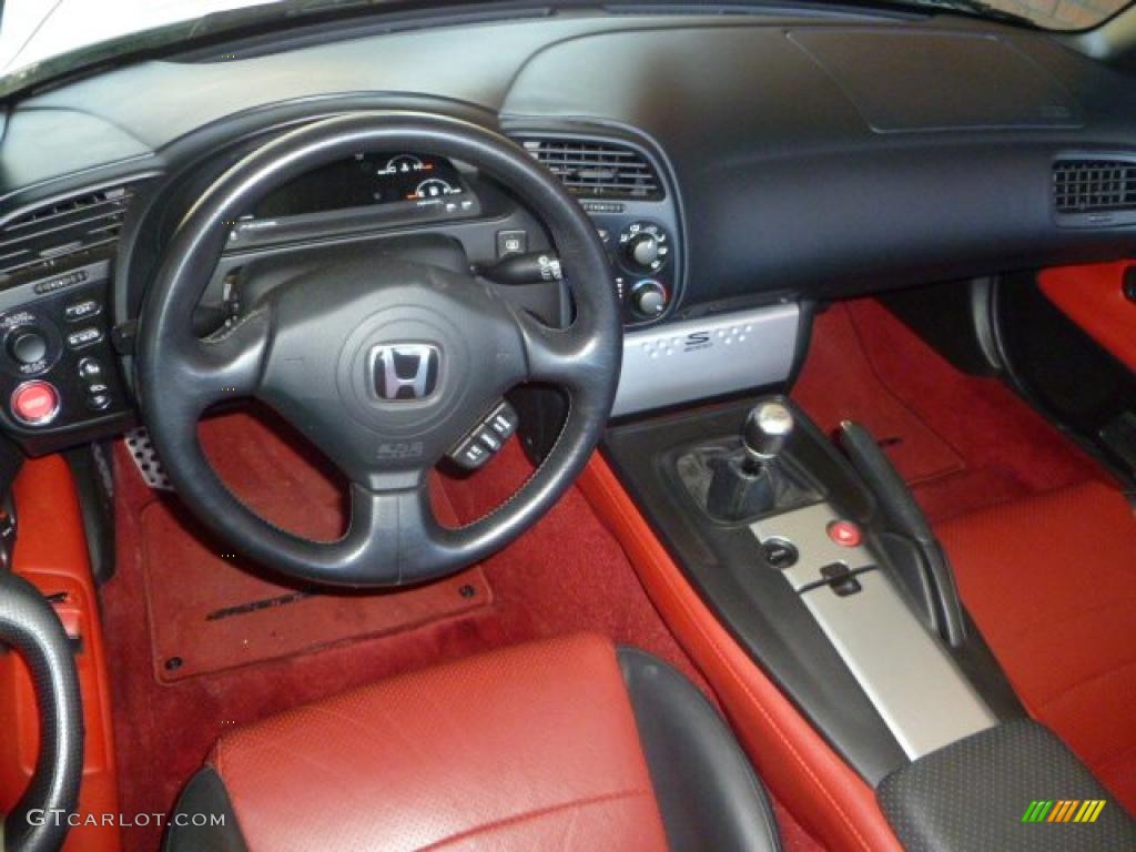 Red/Black Interior 2005 Honda S2000 Roadster Photo #44562745