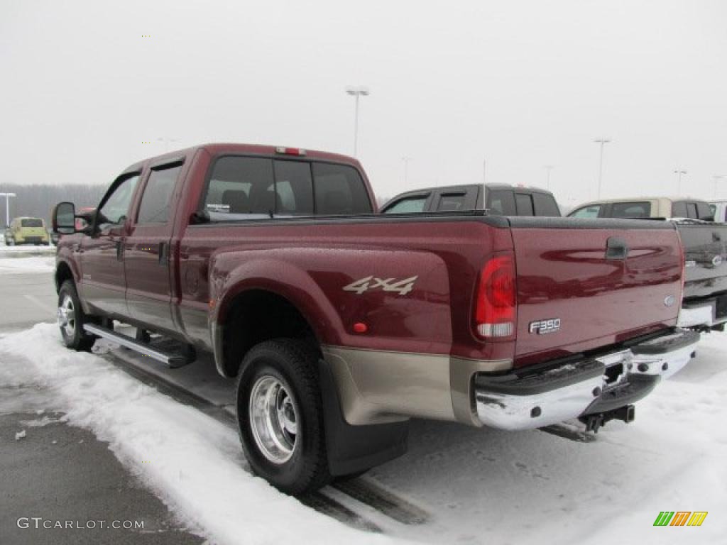 Dark Toreador Red Metallic 2004 Ford F350 Super Duty Lariat Crew Cab 4x4 Dually Exterior Photo #44563709