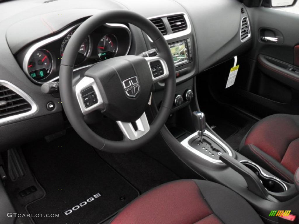 Black/Red Interior 2011 Dodge Avenger Mainstreet Photo #44569973