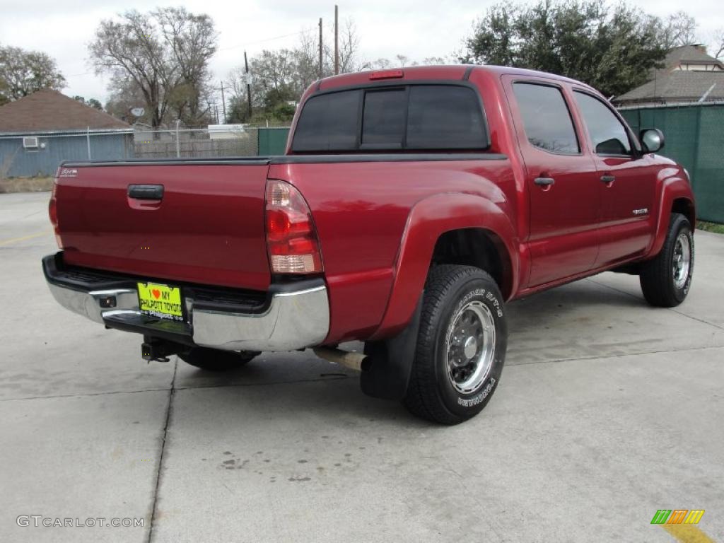 2007 Tacoma V6 SR5 PreRunner Double Cab - Impulse Red Pearl / Taupe photo #3