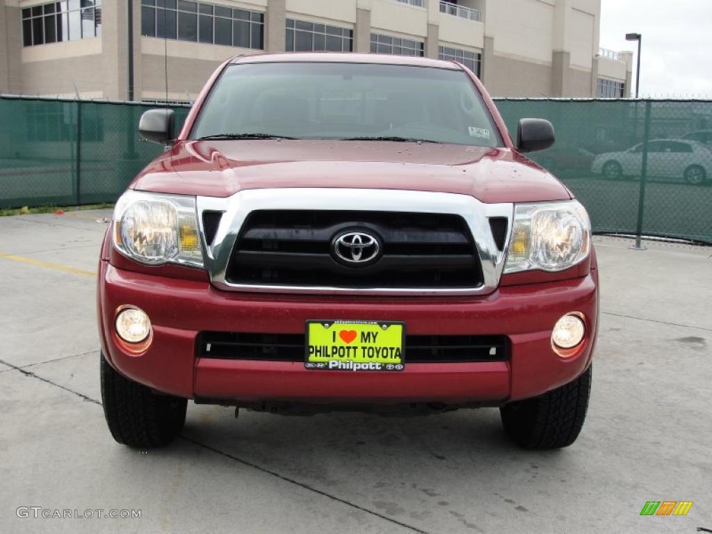 2007 Tacoma V6 SR5 PreRunner Double Cab - Impulse Red Pearl / Taupe photo #8
