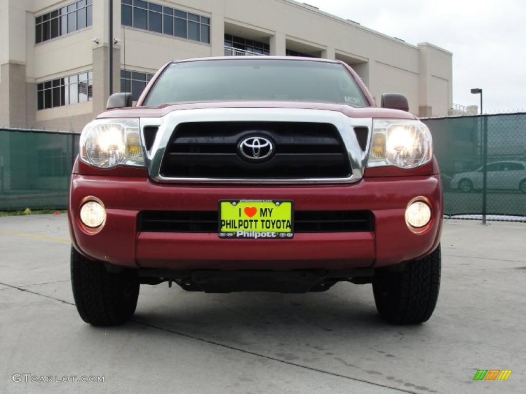 2007 Tacoma V6 SR5 PreRunner Double Cab - Impulse Red Pearl / Taupe photo #9