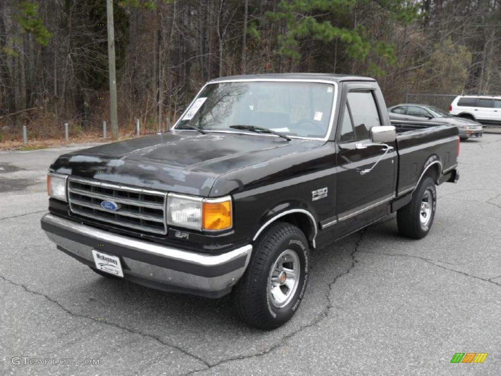 Black 1990 Ford F150 XLT Lariat Regular Cab Exterior Photo #44573537