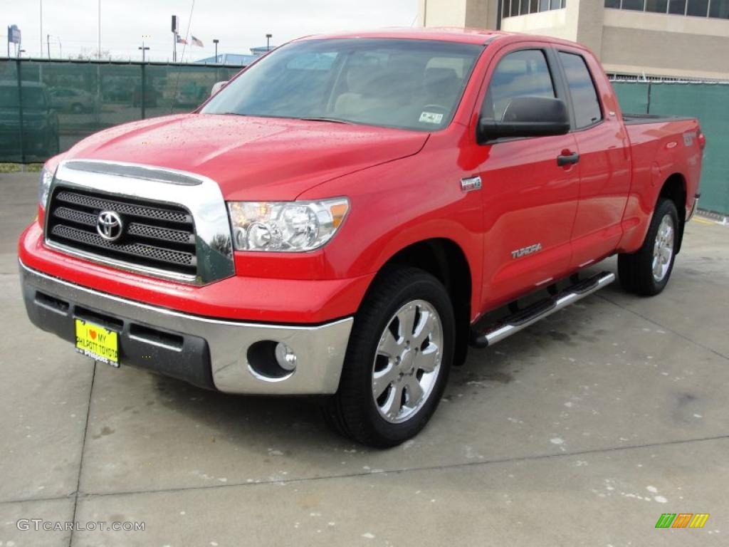 2008 Tundra SR5 TSS Double Cab - Radiant Red / Beige photo #7