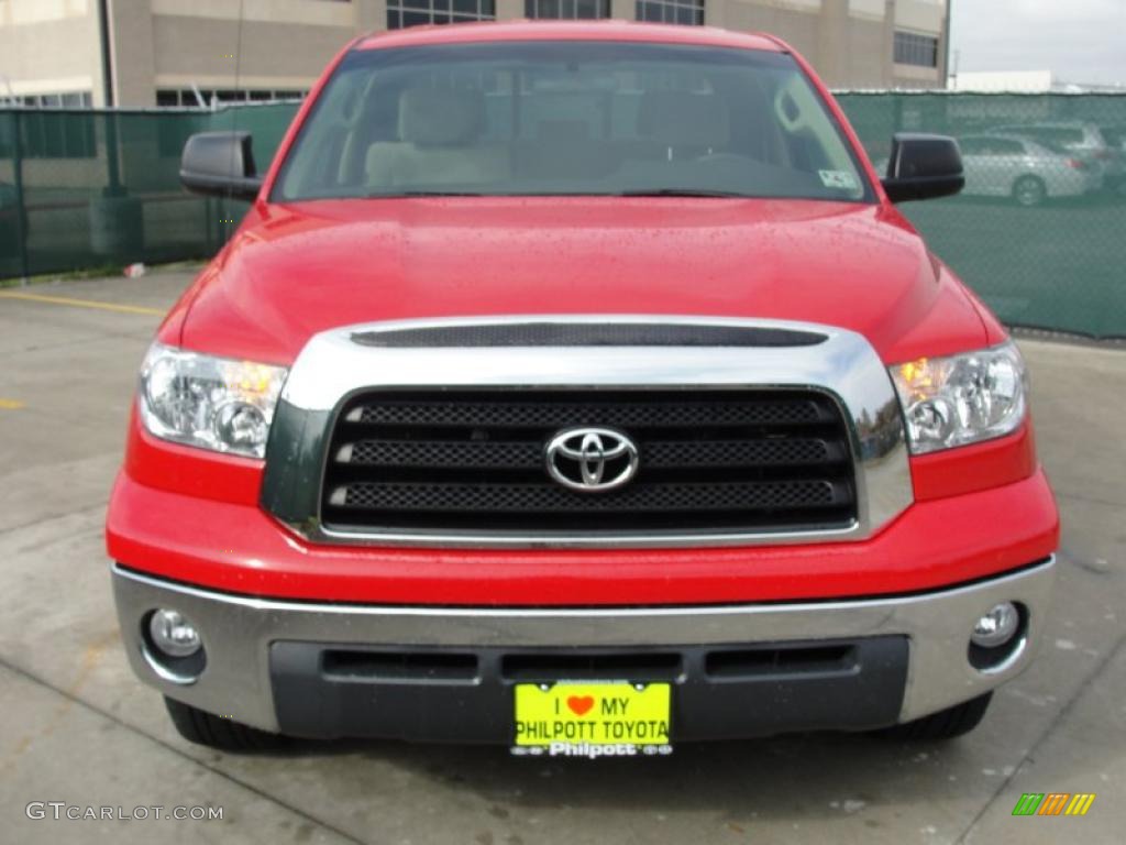2008 Tundra SR5 TSS Double Cab - Radiant Red / Beige photo #8