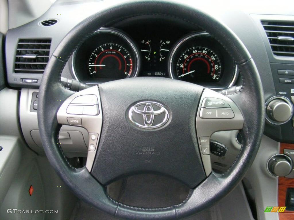 2008 Toyota Highlander Limited Ash Gray Steering Wheel Photo #44582871