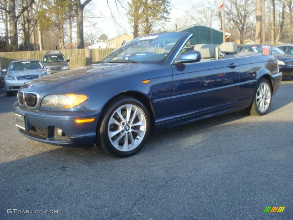 2004 3 Series 330i Convertible - Mystic Blue Metallic / Grey photo #2