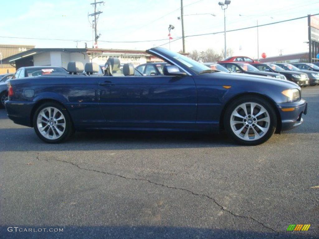 2004 3 Series 330i Convertible - Mystic Blue Metallic / Grey photo #7