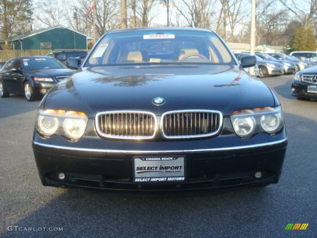 2003 7 Series 745Li Sedan - Jet Black / Dark Beige/Beige III photo #7