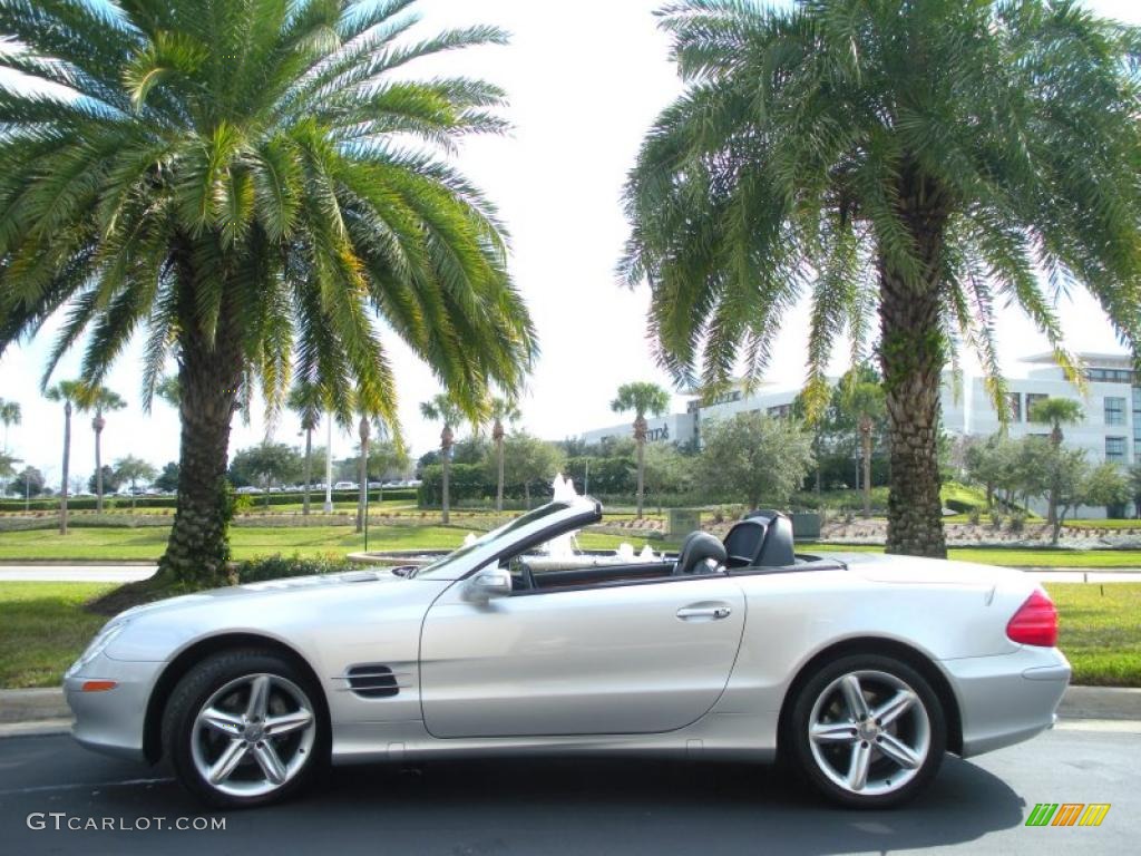 Brilliant Silver Metallic 2004 Mercedes-Benz SL 500 Roadster Exterior Photo #44592179