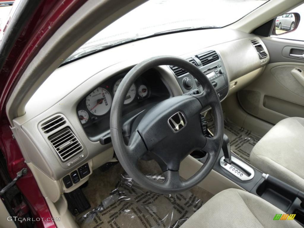 Beige Interior 2002 Honda Civic EX Sedan Photo #44592272