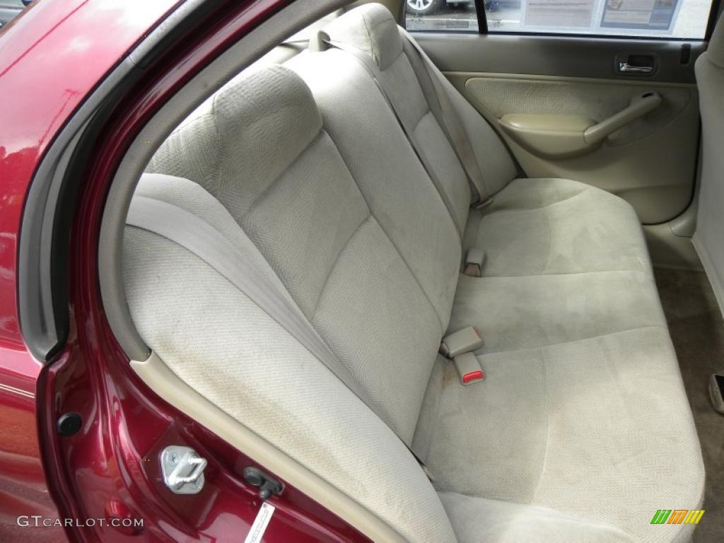 2002 Civic EX Sedan - Radiant Ruby Red Pearl / Beige photo #11