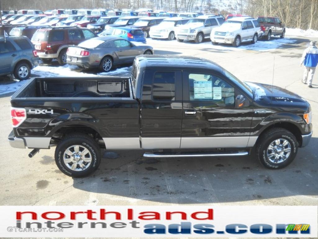 2011 F150 XLT SuperCab 4x4 - Tuxedo Black Metallic / Steel Gray photo #5