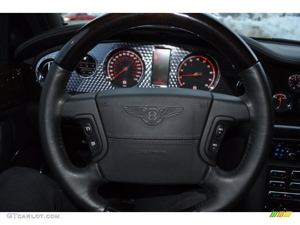 2005 Bentley Arnage T Mulliner Beluga Steering Wheel Photo #44596149