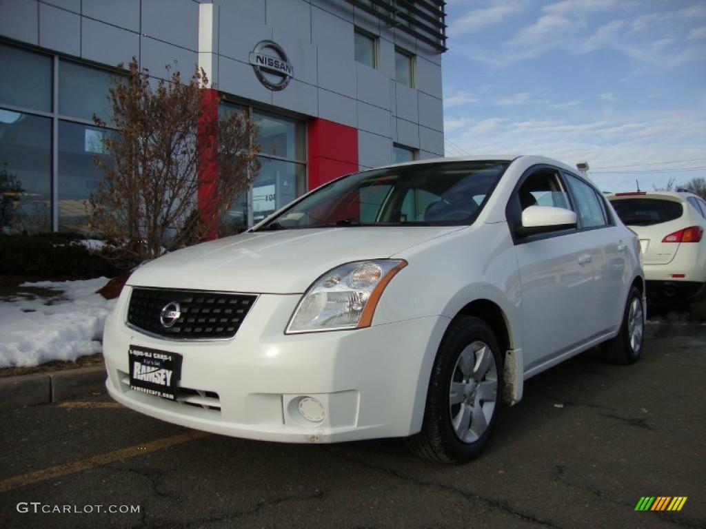 2009 Sentra 2.0 - Fresh Powder White / Charcoal photo #1