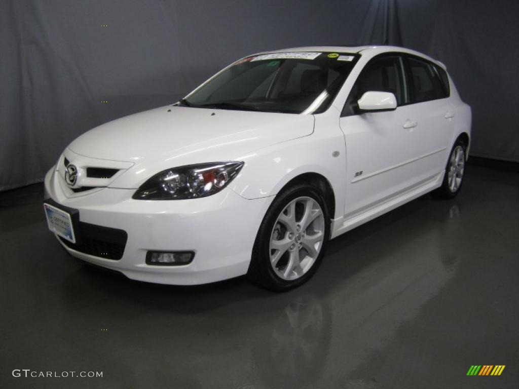 2008 MAZDA3 s Grand Touring Hatchback - Crystal White Pearl Mica / Gray photo #1