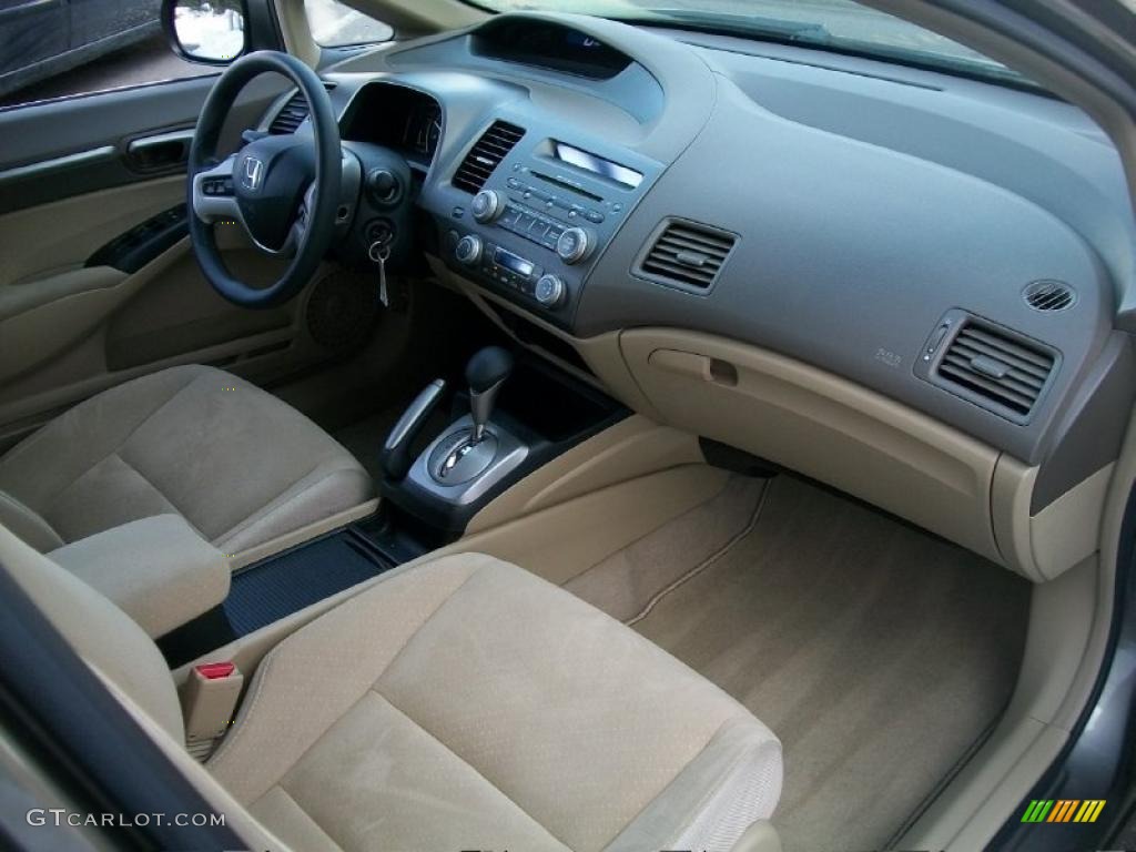 2007 Civic Hybrid Sedan - Borrego Beige Metallic / Ivory photo #27