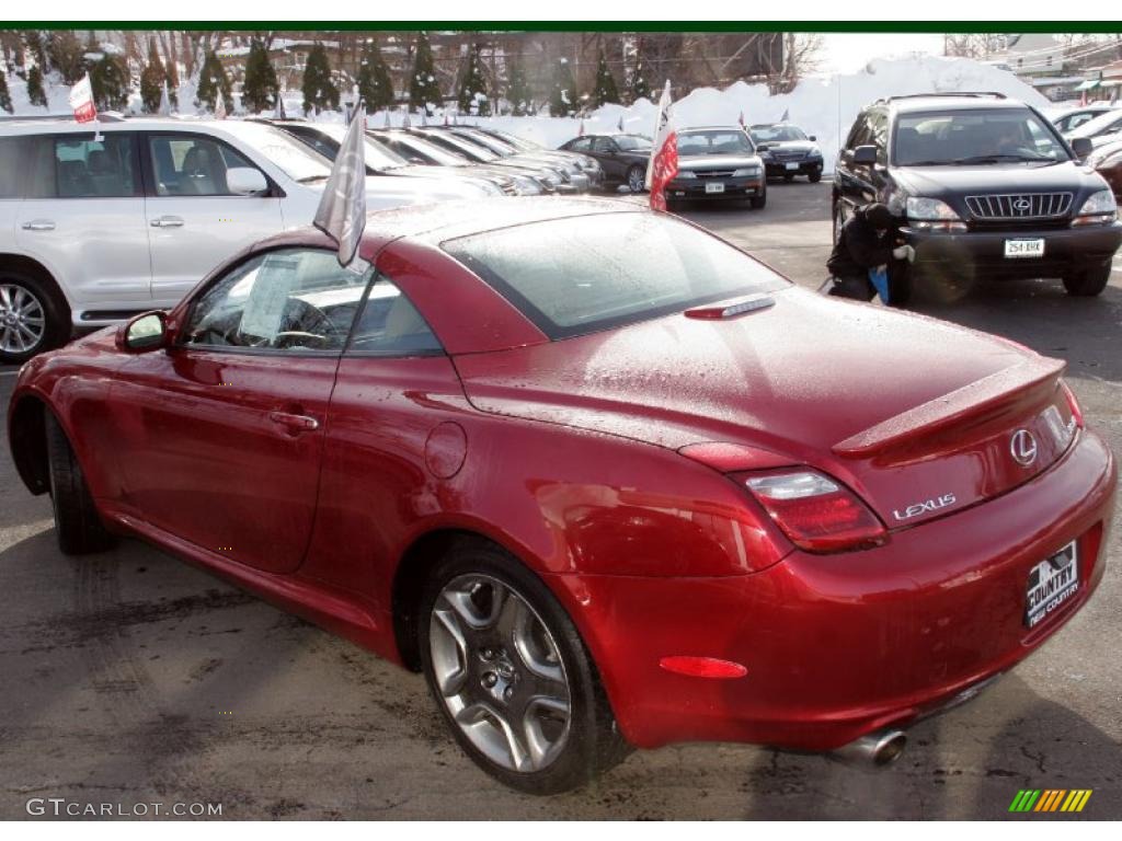 2008 SC 430 Convertible - Matador Red Mica / Camel photo #8