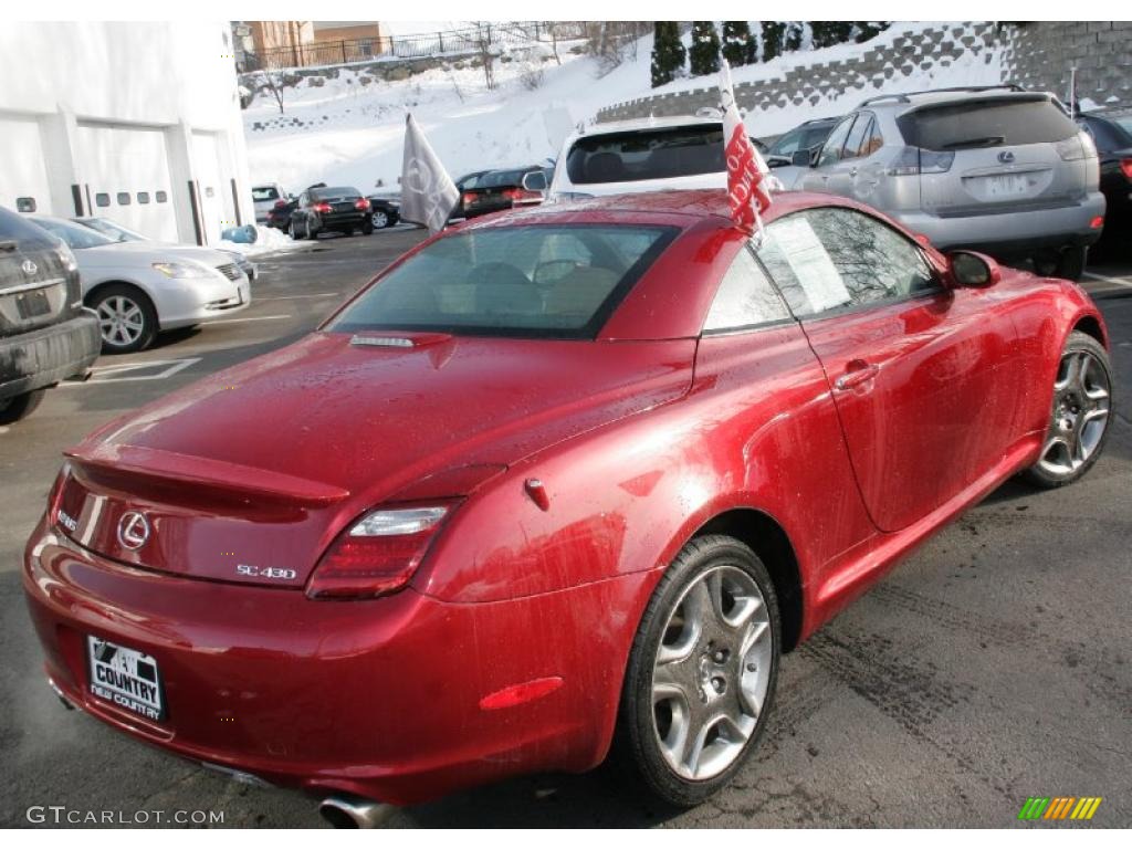 2008 SC 430 Convertible - Matador Red Mica / Camel photo #11