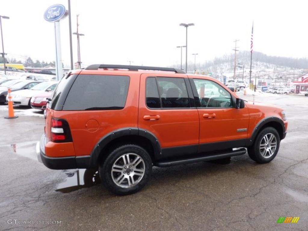 2007 Explorer XLT Ironman Edition 4x4 - Orange Frost Metallic / Black/Stone photo #4