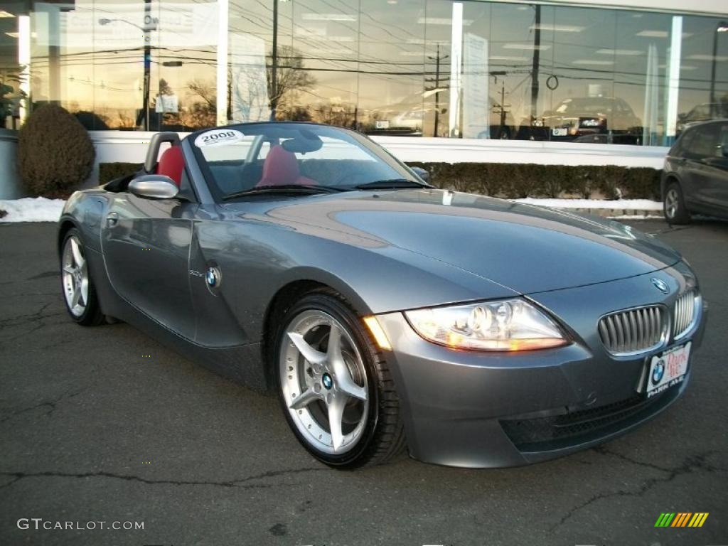 2008 Z4 3.0si Roadster - Space Grey Metallic / Dream Red photo #3