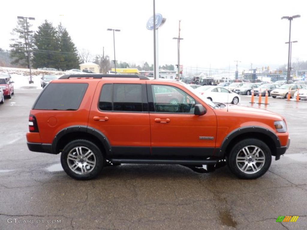 2007 Explorer XLT Ironman Edition 4x4 - Orange Frost Metallic / Black/Stone photo #5