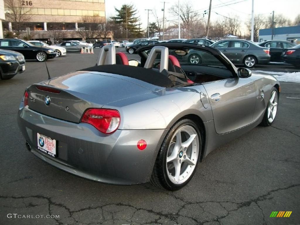 2008 Z4 3.0si Roadster - Space Grey Metallic / Dream Red photo #5