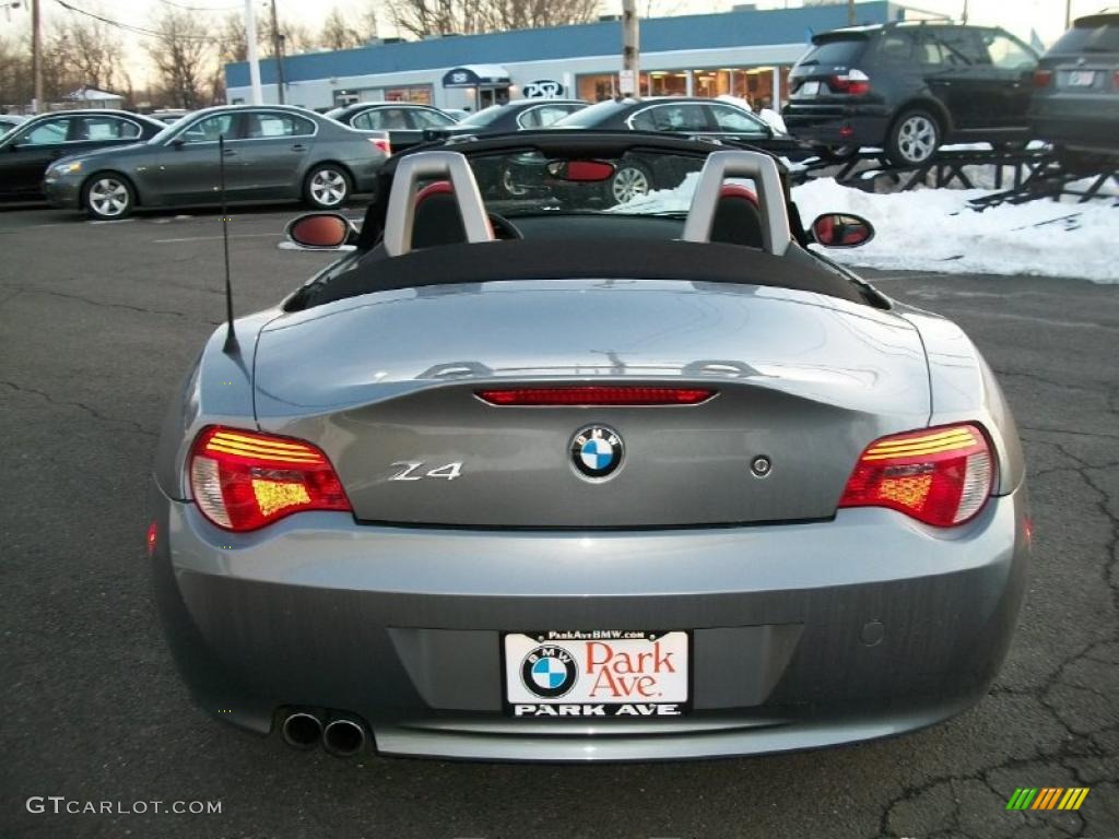2008 Z4 3.0si Roadster - Space Grey Metallic / Dream Red photo #6