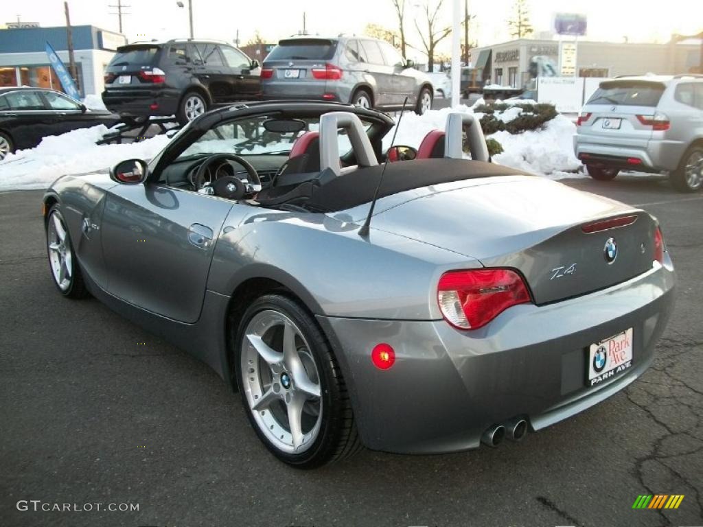 2008 Z4 3.0si Roadster - Space Grey Metallic / Dream Red photo #7