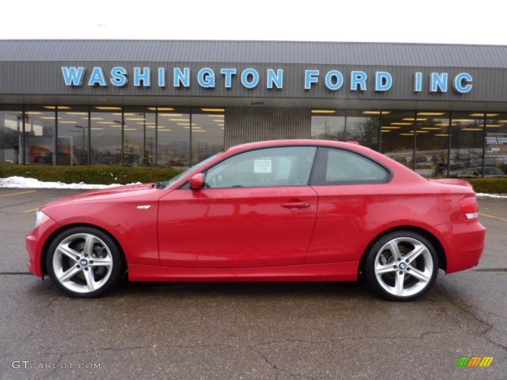 2008 1 Series 135i Coupe - Crimson Red / Black photo #1