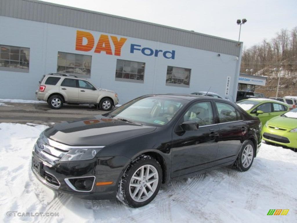 2010 Fusion SEL V6 - Tuxedo Black Metallic / Camel photo #1