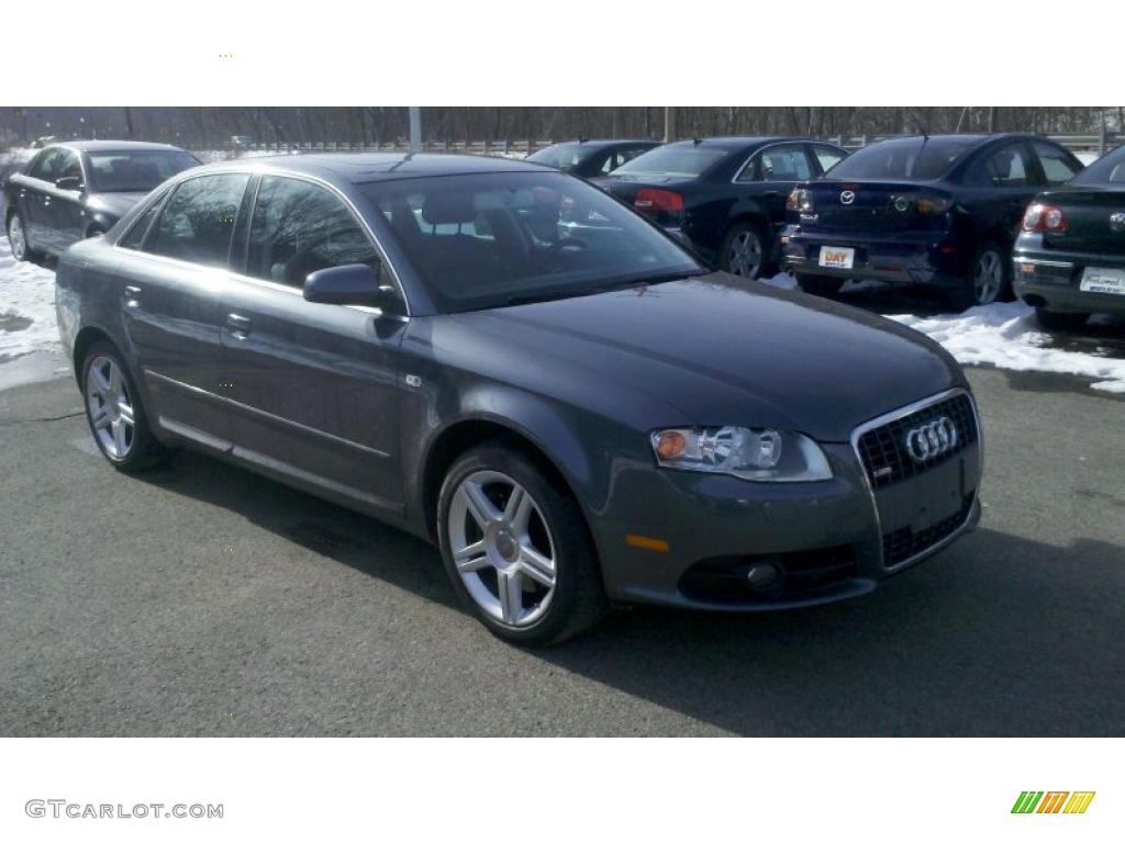 2008 A4 2.0T quattro S-Line Sedan - Dolphin Grey Metallic / Black photo #1