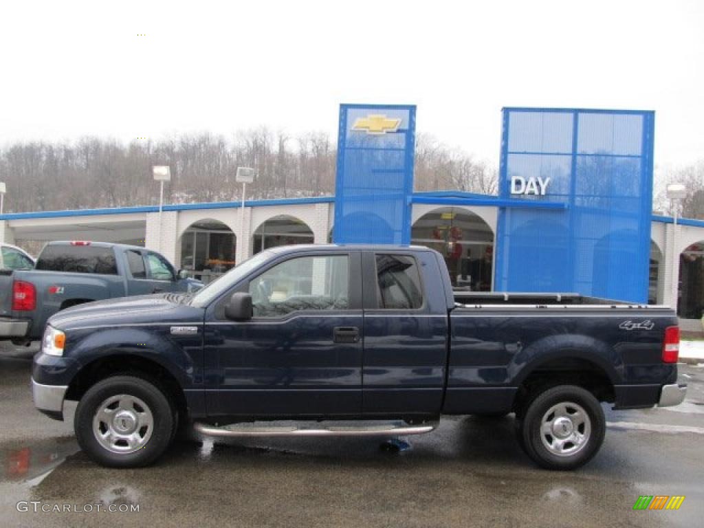 2005 F150 XLT SuperCab 4x4 - True Blue Metallic / Medium Flint Grey photo #2