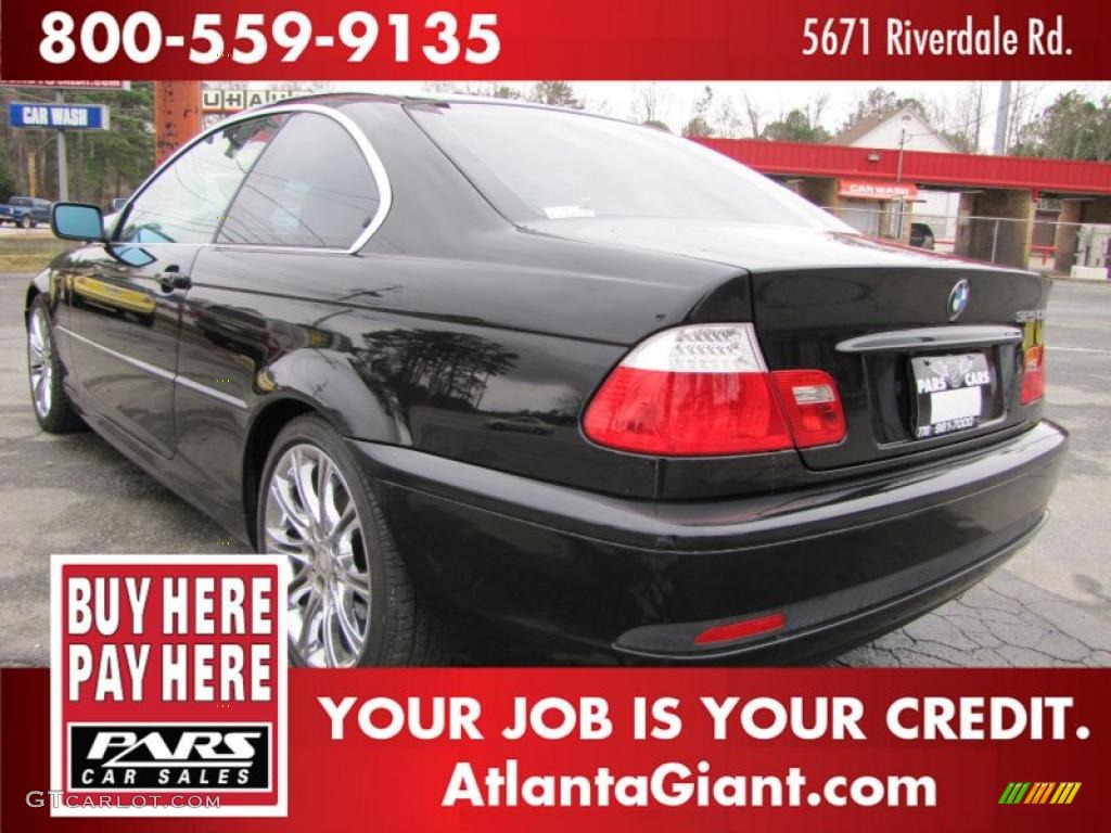 2004 3 Series 325i Coupe - Jet Black / Grey photo #2