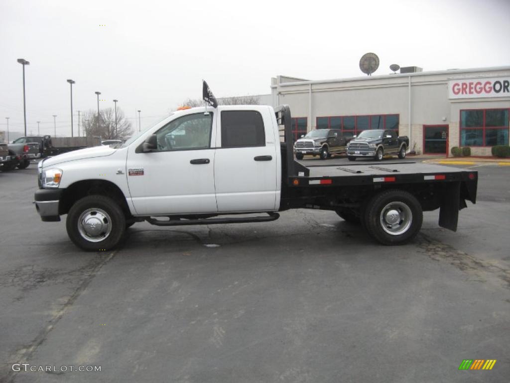 2008 Ram 3500 SLT Quad Cab 4x4 Chassis - Bright White / Khaki photo #6