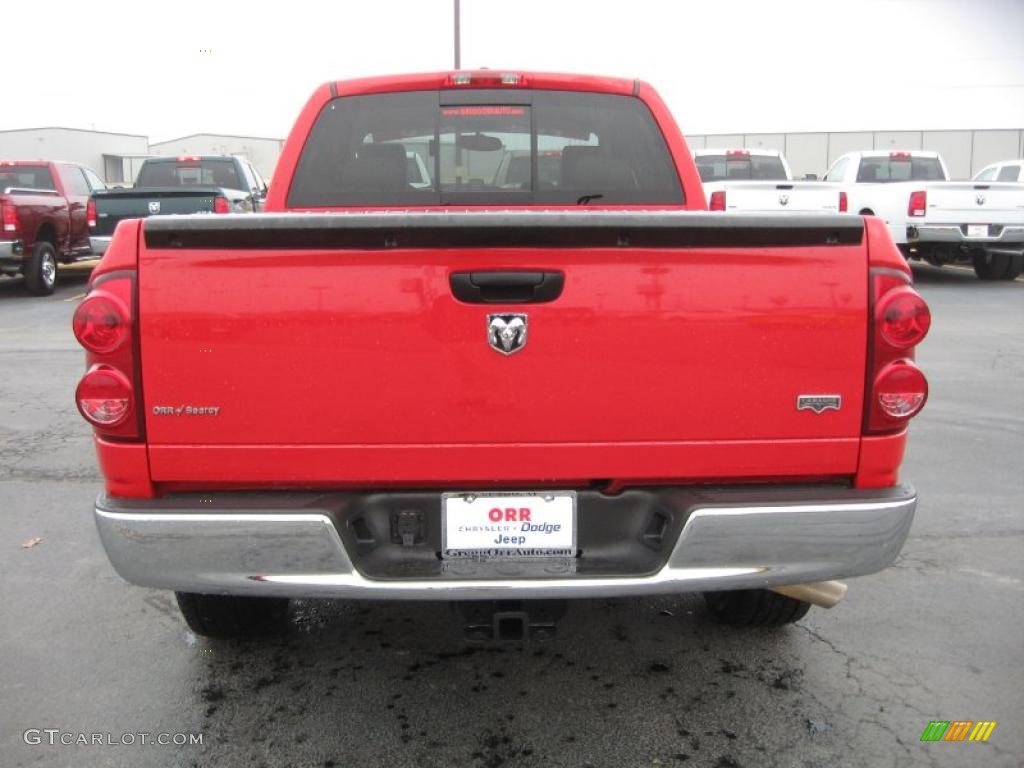 2008 Ram 1500 Laramie Quad Cab - Flame Red / Khaki photo #6