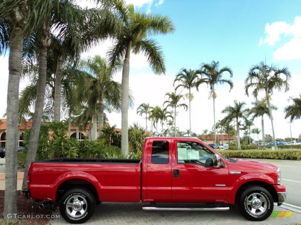 Red Clearcoat 2007 Ford F250 Super Duty Lariat SuperCab Exterior Photo #44626832