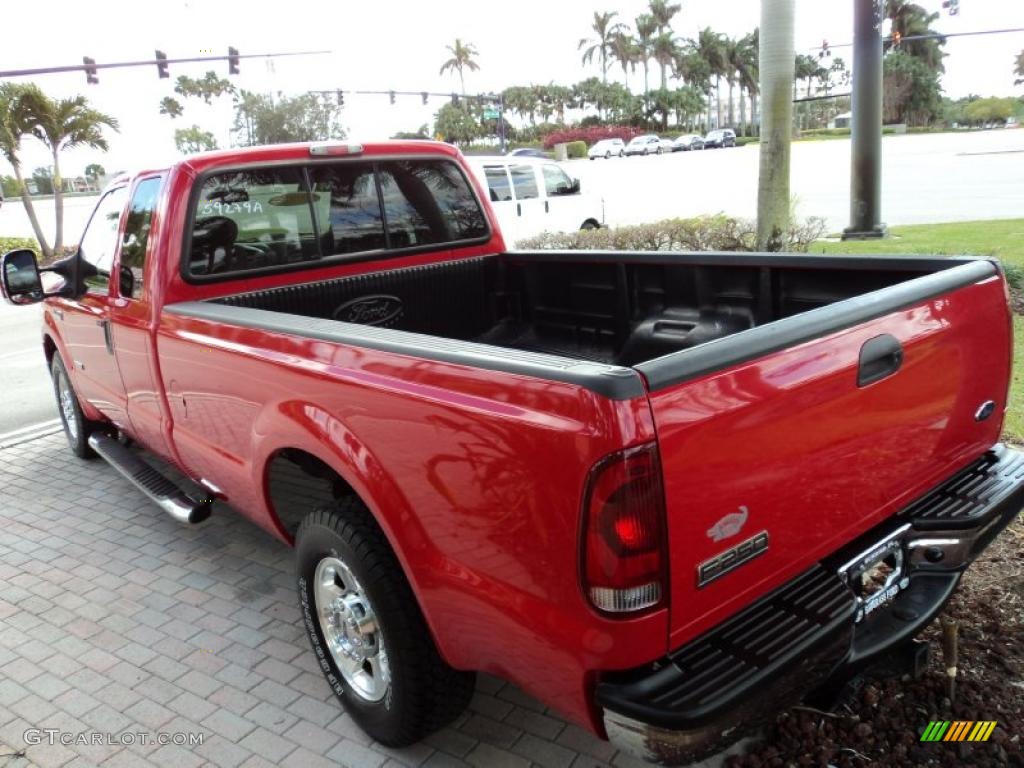 2007 F250 Super Duty Lariat SuperCab - Red Clearcoat / Black Leather photo #9