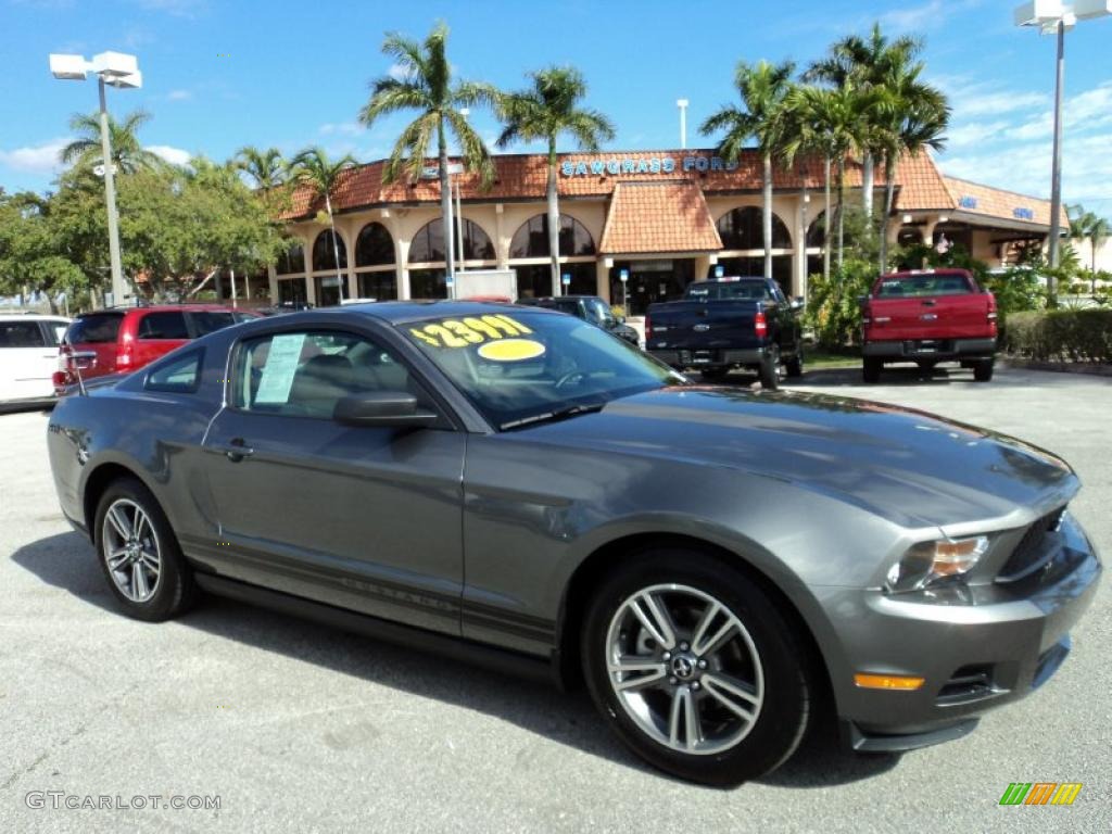 2010 Mustang V6 Premium Coupe - Sterling Grey Metallic / Stone photo #1