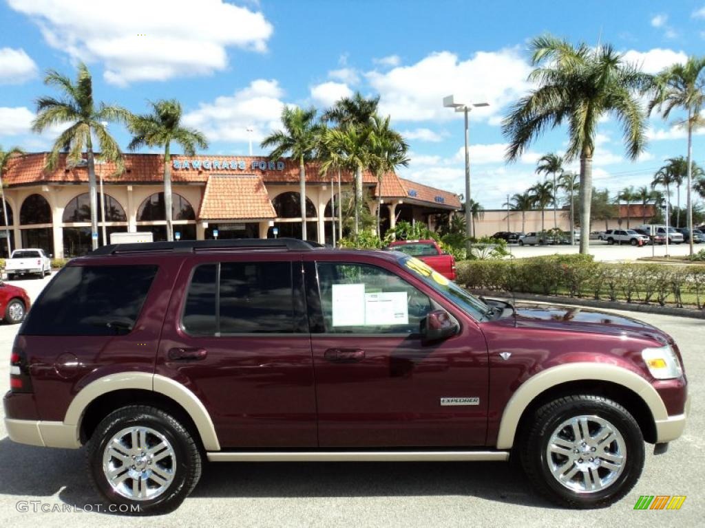 2008 Explorer Eddie Bauer - Dark Cherry Metallic / Black/Camel photo #5