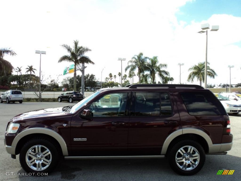 2008 Explorer Eddie Bauer - Dark Cherry Metallic / Black/Camel photo #10