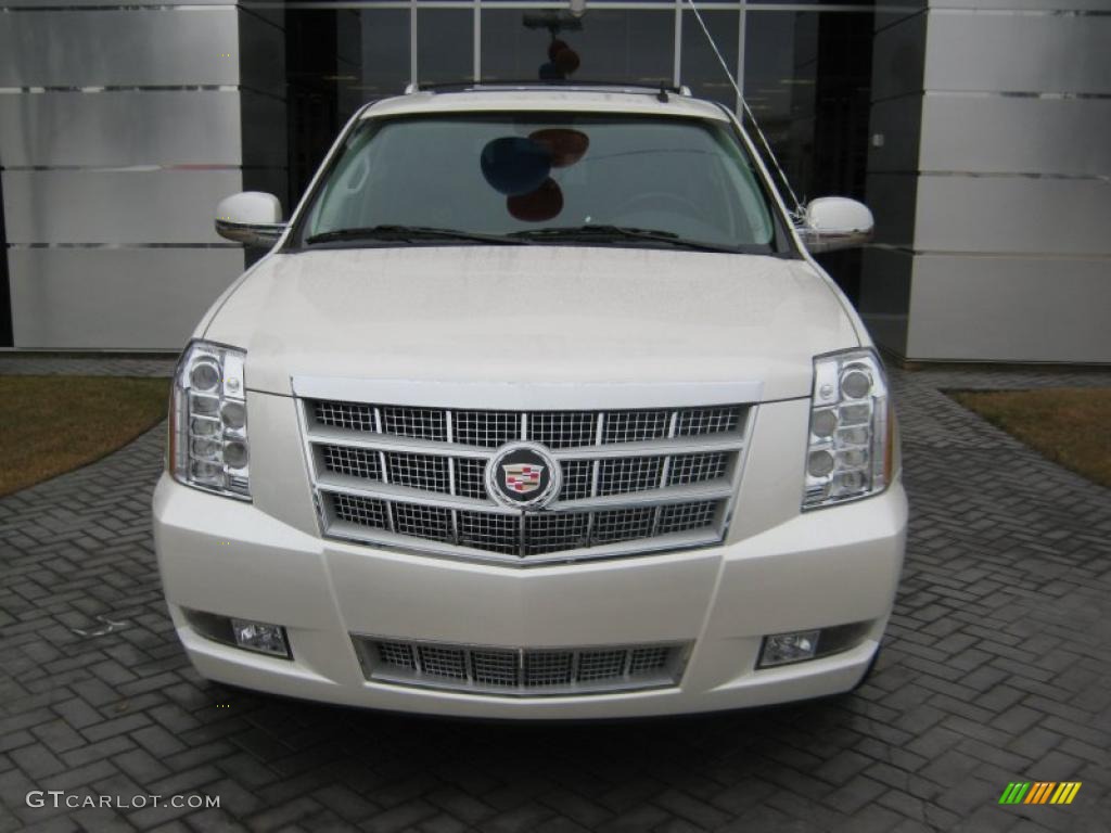 2011 Escalade Platinum AWD - White Diamond Tricoat / Cocoa/Light Linen Tehama Leather photo #8