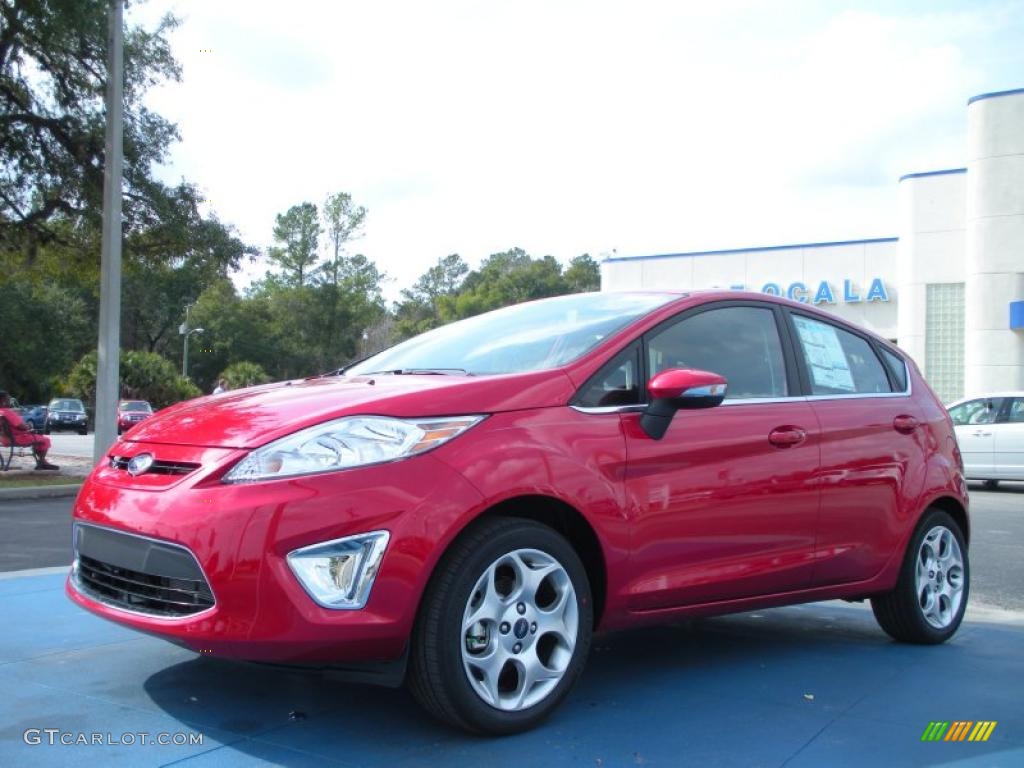2011 Fiesta SES Hatchback - Red Candy Metallic / Charcoal Black Leather photo #1